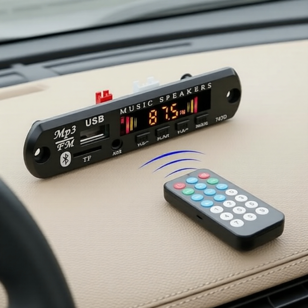 Bảng giải mã MP3 Bluetooth 5.0 12V USB/TF FM Radio AUX cho dàn âm thanh ô tô