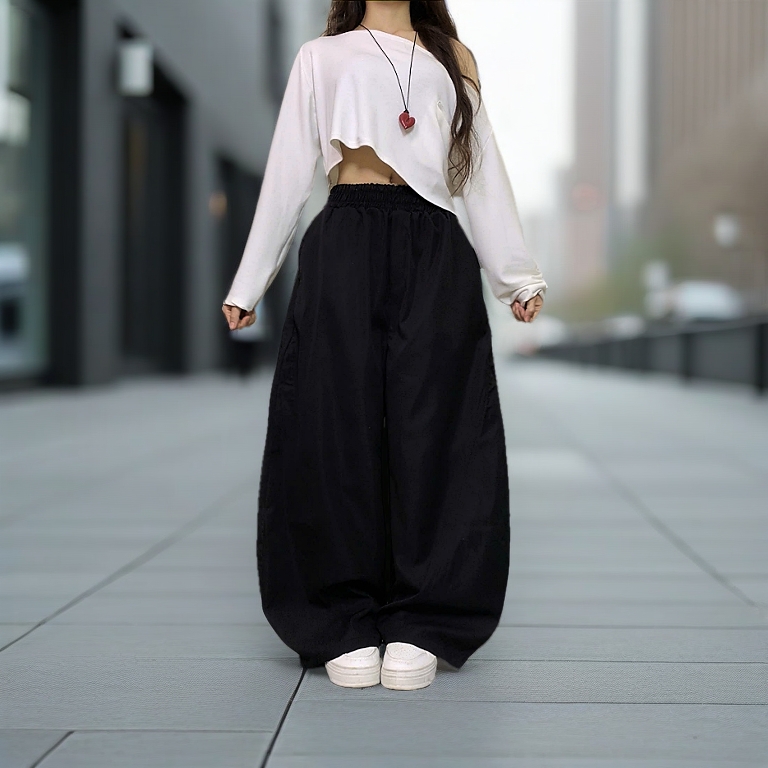Quần Kaki Suông Dáng Cong, Quần Kaki Dáng Suông Lưng Chun Modern Girls 2025