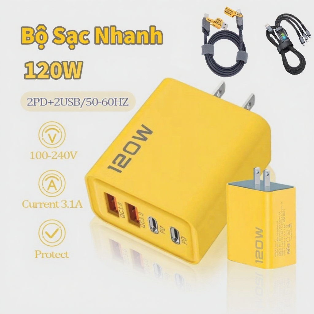 Bộ sạc nhanh PD 120W USB Type C