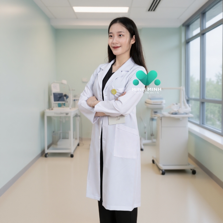 Áo choàng blouse trắng bác sĩ, blu bác sĩ nam, nữ BLOUSE MINH MINH