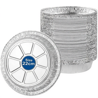 Combo 100 khay( tặng thêm 10 khay) size 22cm (nồi 5L - 12L) lót nồi chiên không dầu, lò nướng, đĩa nhôm đựng thức ăn