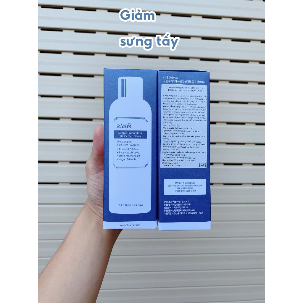 Nước hoa hồng Toner Dear Klairs Supple Prepara 180ml