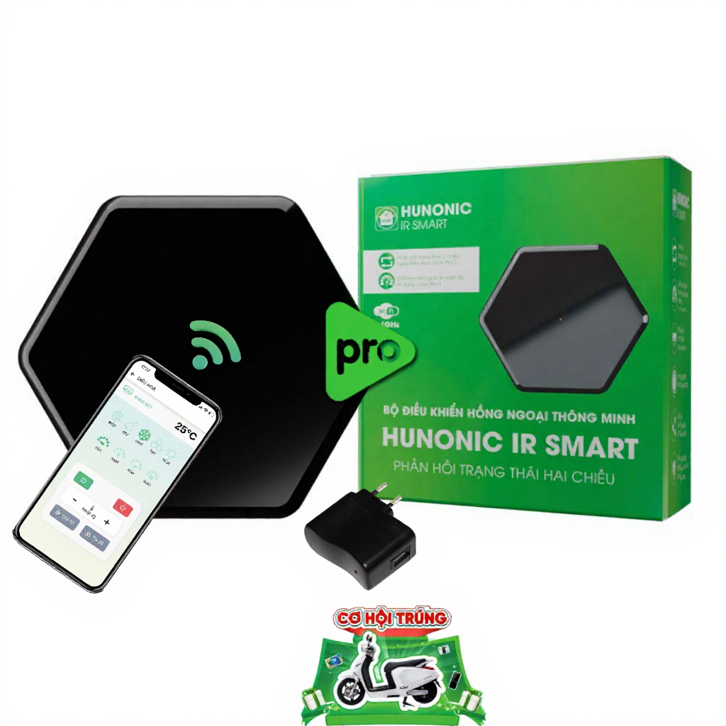 [PRO] Bộ Điều Khiển Hồng Ngoại Hunonic IR Smart Pro, Điều Khiển Tivi/Máy Lạnh Từ Xa Qua Điện Thoại