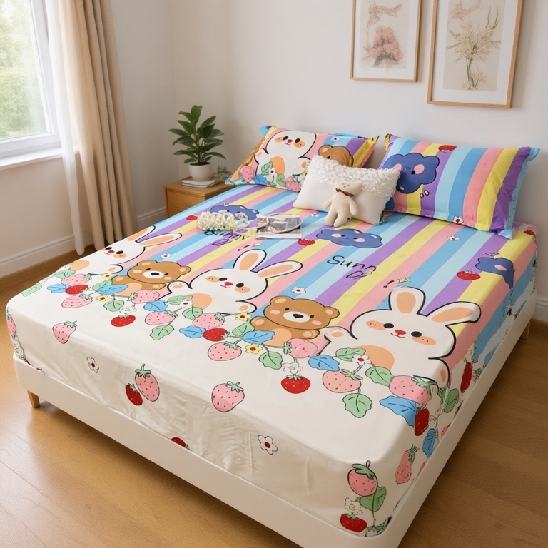 Bộ ga gối 3 món poly cotton được chọn màu