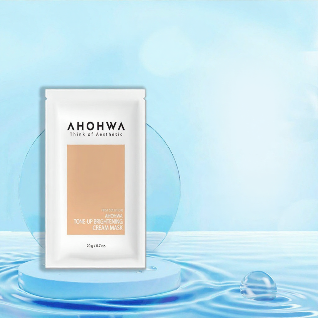 Mặt nạ ủ trắng Ahohwa dạng kem Tone-up Brightening Cream Mask gói 20g