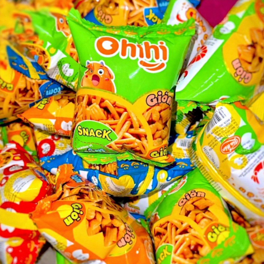 Nguyên bịch 30 gói snack bim bim que Ohihi/Olala mini giòn tuổi thơ ( gói 8g) - Ăn Vặt Nhà Mầm.