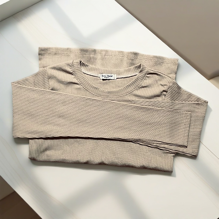 Áo tay dài thun gân và thun trơn, áo thun nữ dâng chuẩn ôm body - RUBY CLOTHING A08