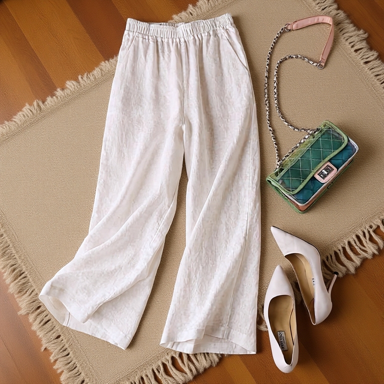 Quần culottes đũi dáng dài quần ống rộng siêu Hot