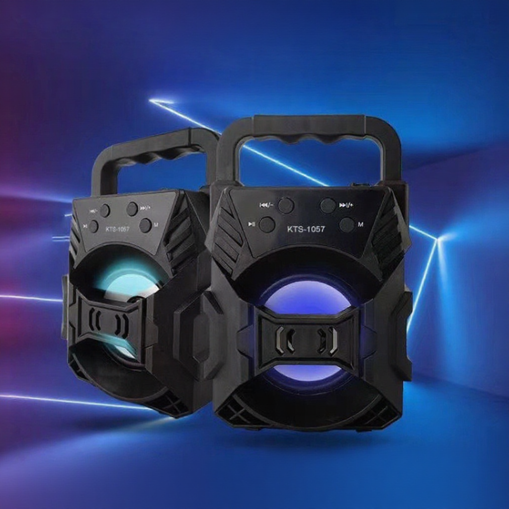 Loa Bluetooth mini xách tay KTS-1057 nhỏ gọn âm thanh siêu hay đèn led nhấp nháy Hỗ trợ cắm thẻ nhớ, USB
