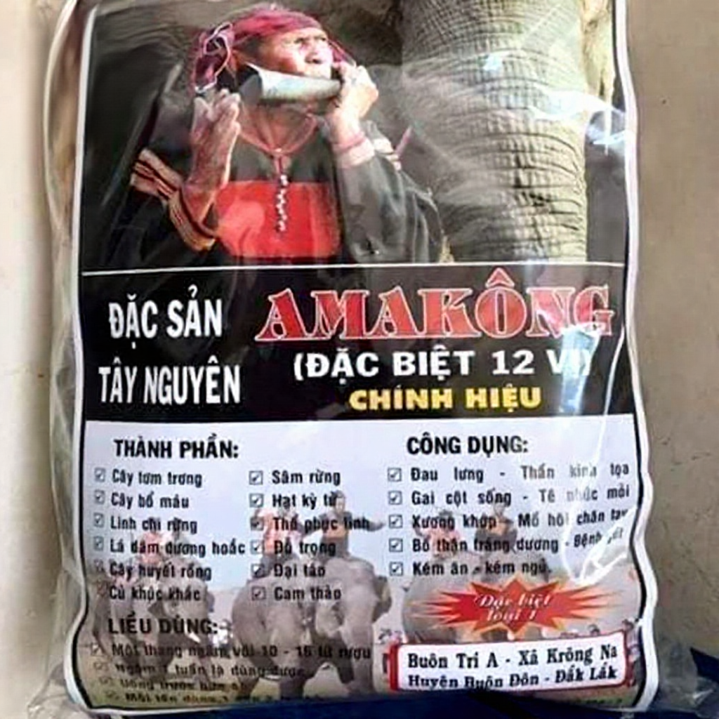 Amakong Tây Nguyên Túi 1Kg Chuẩn 12 Thành Phần, Bổ Thận, Tráng Dương Thảo Dược Ngâm Rượu