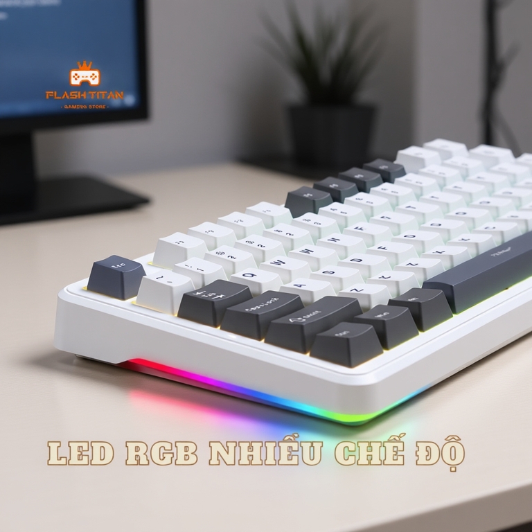 Bàn phím bluetooth AULA F87 Pro - bàn phím cơ không dây 3 Mode kết nối -Led RGB - Bảo hành 12 tháng