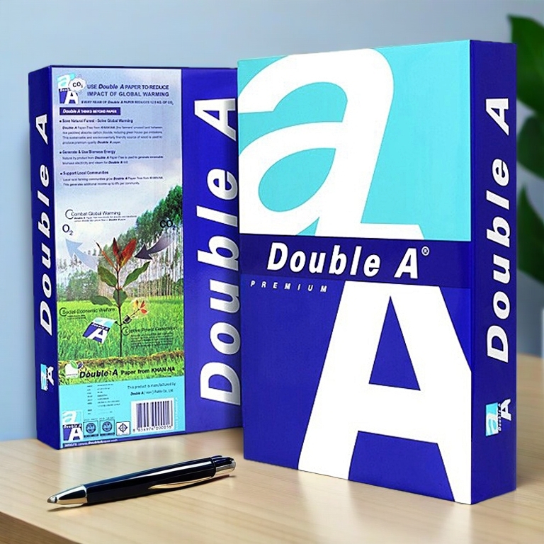 500 tờ giấy Double A khổ A4 định lượng 80 gsm dày mịn, in sắc nét