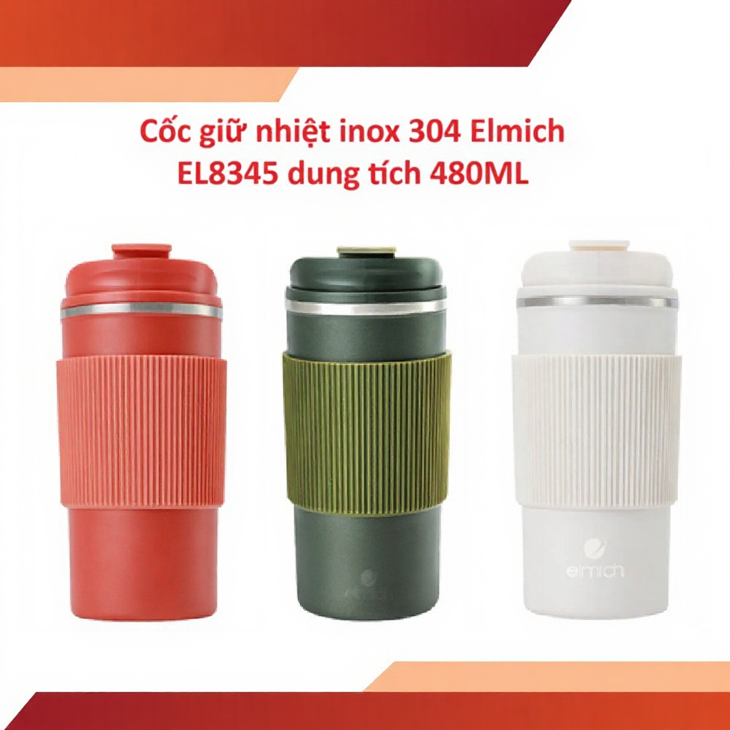 Cốc giữ nhiệt inox 304 Elmich EL8345 dung tích 480ML