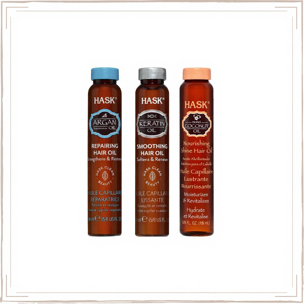 Dầu dưỡng tóc Hask giúp phục hồi tóc, làm bóng tóc argan oil, keratin oil, coconut oil 18ml/59ml