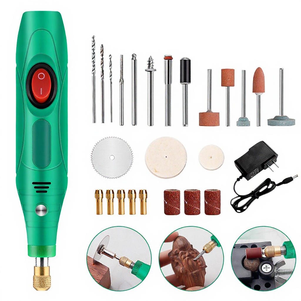 Máy Khoan Điện Mini Đa Năng 12V 13W – Mài Cắt Đánh Bóng, Thân ABS, Dùng Cho DIY & Điện Tử (Có 27 Phụ Kiện)