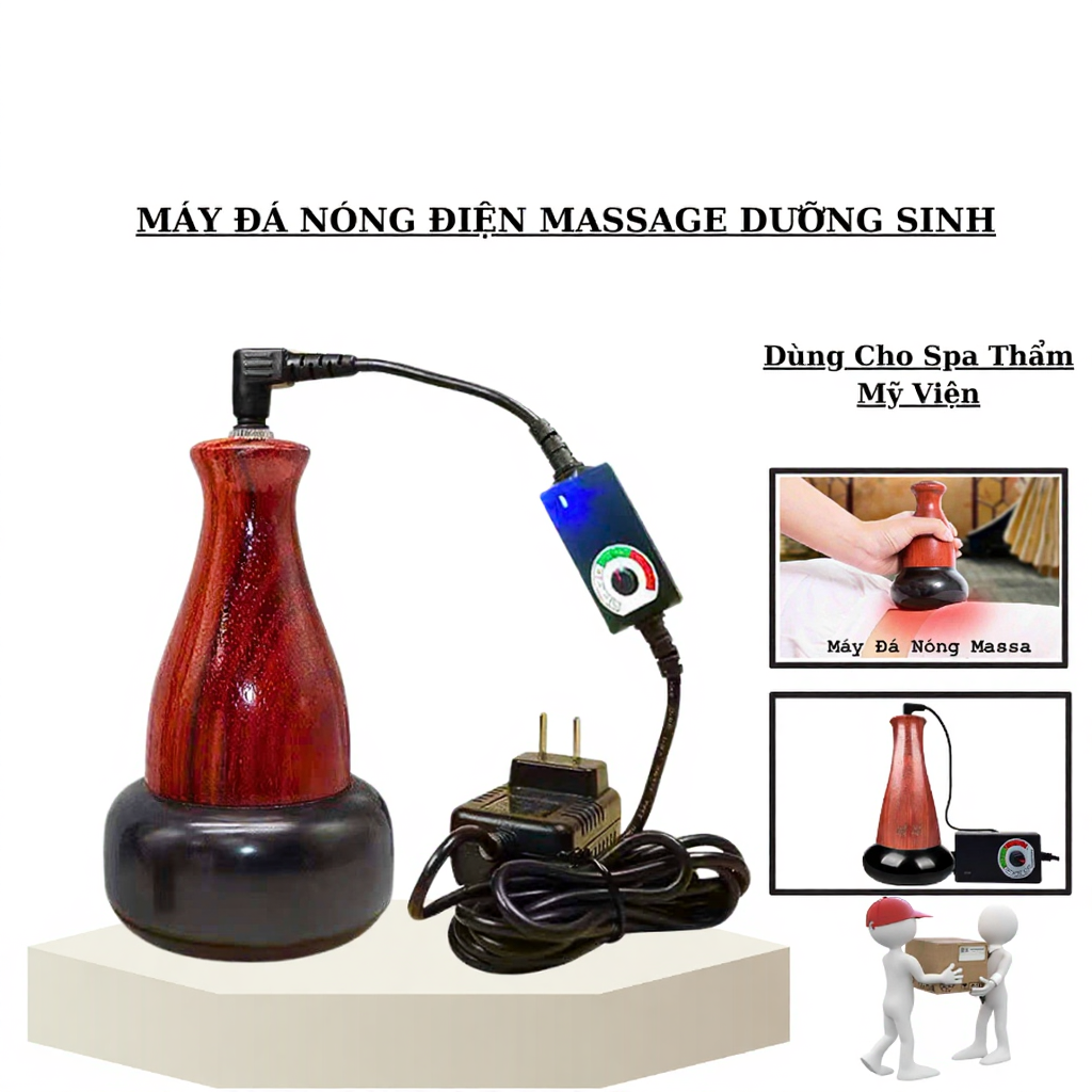 Máy massage đá nóng điều chỉnh nhiệt độ tiện lợi