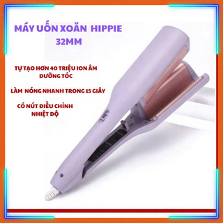 Máy Uốn Tóc Hippie 32mm Làm Tóc Xoăn Sóng Nước 5 Mức Nhiệt Chất Liệu Gốm Sứ Cao Cấp