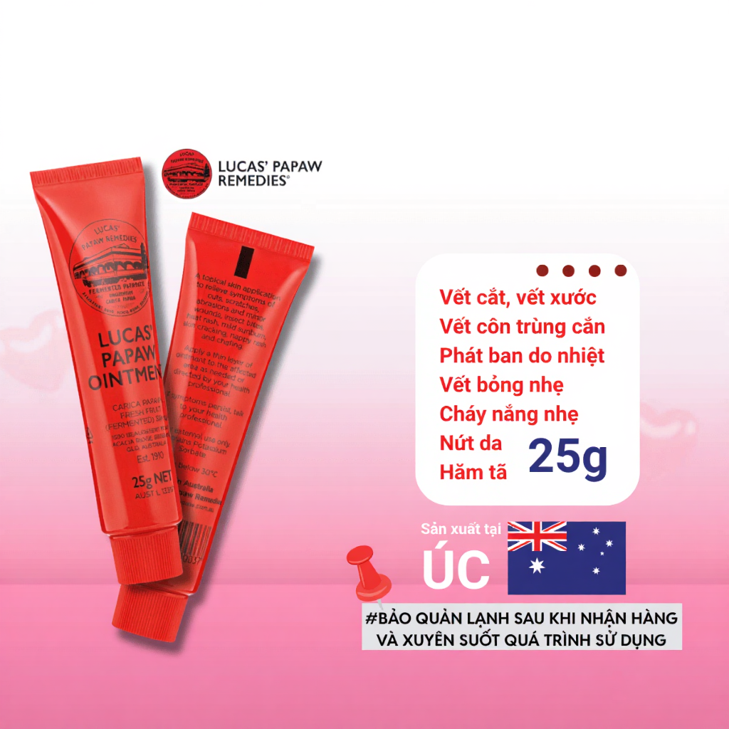Kem Lucas Papaw's Ointment Đa Năng Giúp Dưỡng Môi Giảm Khô Nứt