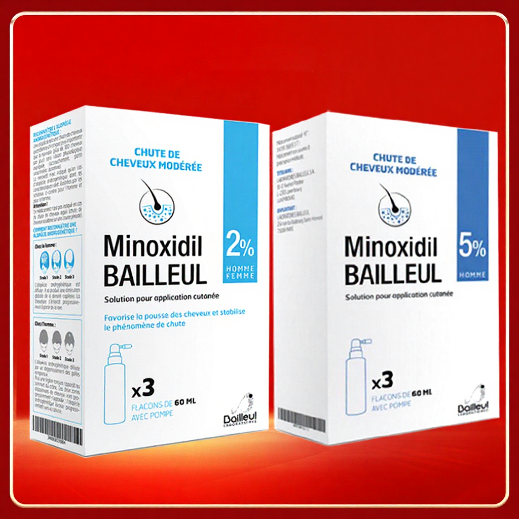 Xịt Mọc Tóc Minoxidil Bailleul Laboratoires 2%, 5% Nhập Khẩu Pháp, Kích Thích Mọc Tóc Và Giảm Rụng Tóc