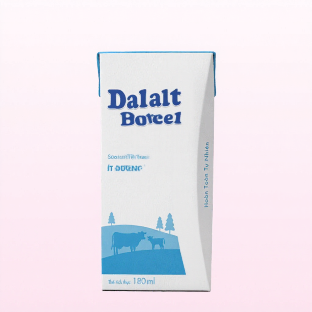 Sữa tươi tiệt trùng Dalat Milk ít đường 180ml (lốc 4 hộp)