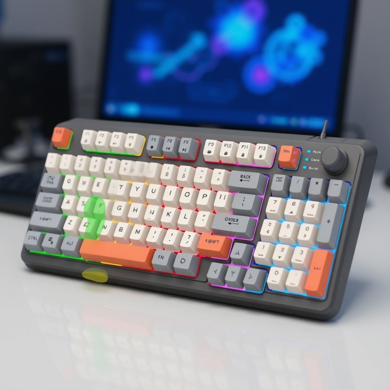 Bàn Phím Giả Cơ XUNFOX K82 / K820 - Bàn Phím Chơi Game 94 Phím Kèm Nút Vặn Âm Lượng