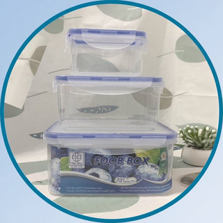Bộ 3 hộp nhựa chữ nhật đựng thực phẩm, bảo quản thức ăn tiện lợi, an toàn (MS: 6530)