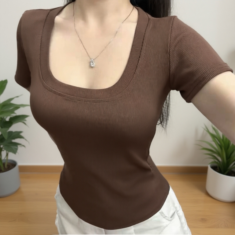 [ Xả Lỗ Combo 3 Áo Cổ Vuông ] Áo thun tay cổ vuông chất liệu thun tăm ôm body, tôn dáng phong cách hàn quốc trẻ đẹp