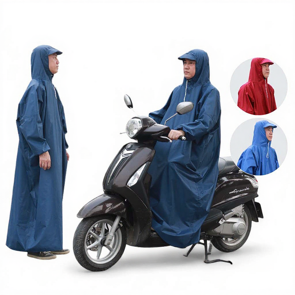 Áo mưa bít cho người lớn và trẻ em, vải dù tổ ong siêu bền chống thấm Hasu, size từ 110cm đến 160cm