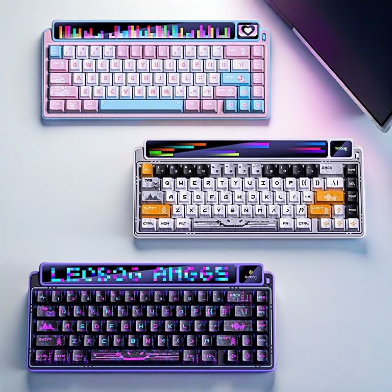 Bàn phím cơ Leobog AMG65 - Màn Led độc đáo, có app tùy chỉnh - LED RGB mạch xuôi - Pin 8000mAh