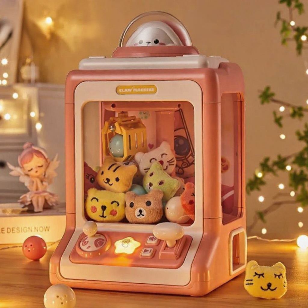 Máy gắp thú 10 gấu bông, bóng đồ chơi mini có nhạc kèm sạc giúp bé giải trí NPT Store