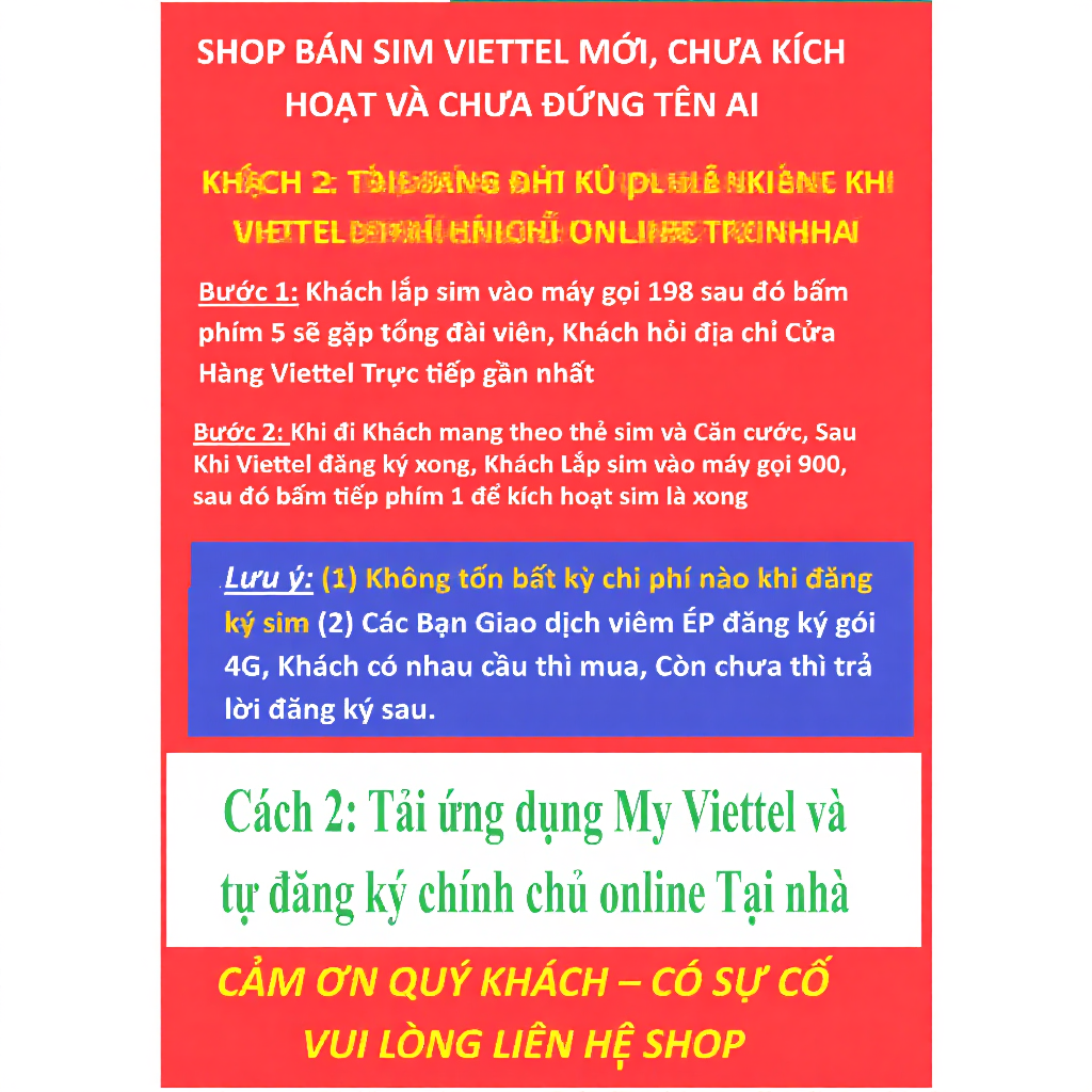 Sim Viettel 5G Chưa Kích hoạt, Tự Đăng Ký Chính chủ Qua My Viettel Tại Nhà. Làm esim Dễ Dàng, có sẵn