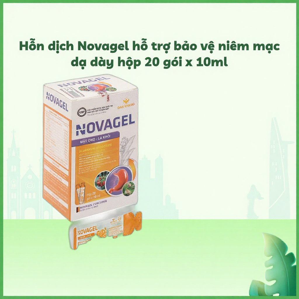 Hỗn dịch Novagel hỗ trợ bảo vệ niêm mạc dạ dày hộp 20 gói x 10ml