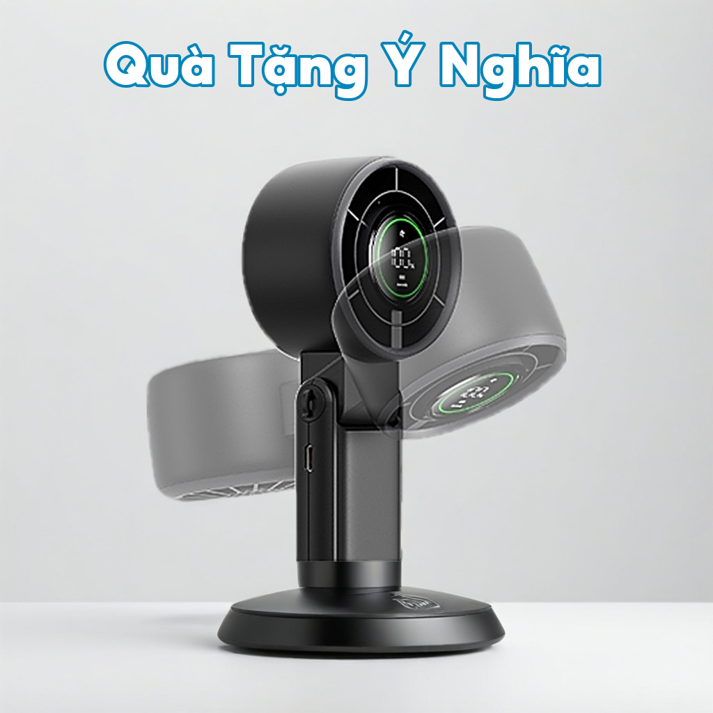 Aecooly Halo 02 quạt cầm tay Quạt di động 3 TRONG 1, Quạt cổ, Quạt bàn, Quạt cầm tay Turbo, Quạt sạc USB nhỏ 5000 mAh gió mạnh tốc độ cao
