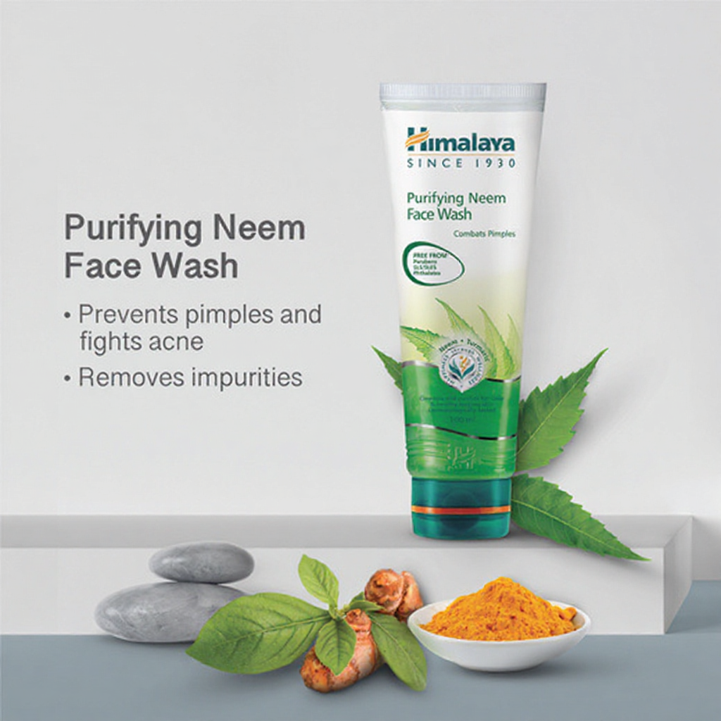 Sữa rửa mặt neem ngừa mụn mờ thâm Himalaya Neem Face Wash 100ml