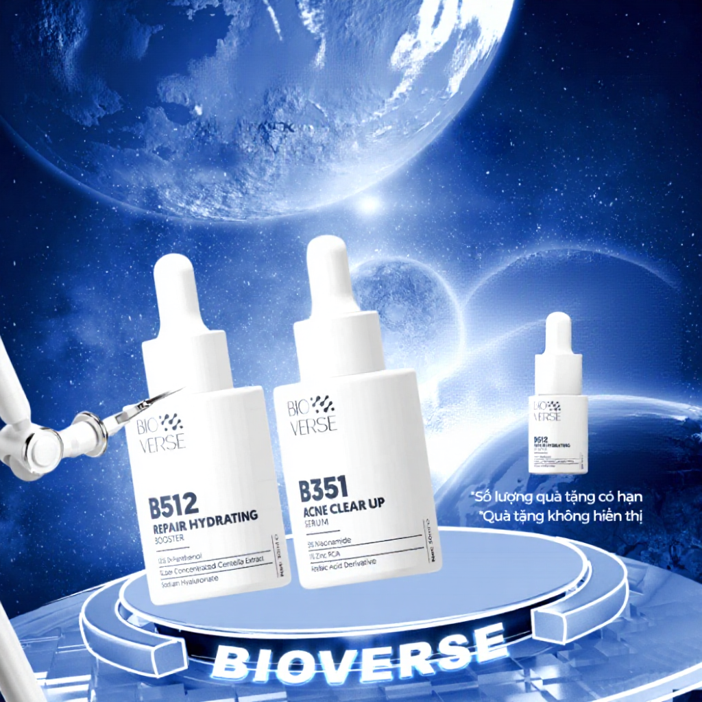 Bộ đôi phục hồi & sáng mịn da (B512 Repair Hydrating Booster + B351 Acne Clear up Serum)