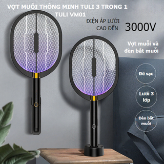  TẶNG CỦ SẠC  Vợt muỗi điện kiêm đèn bắt côn trùng Tuli 2W 3000v hiệu suất cao an toàn tiện lợi 