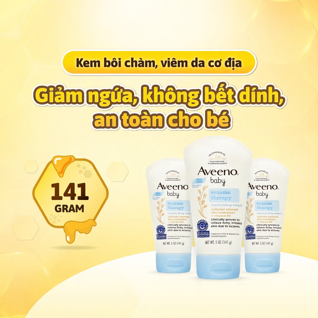 [DATE MỚI] Kem Dưỡng Da Chàm Sữa Cho Bé Aveeno Baby Eczema Therapy 141g Của Mỹ
