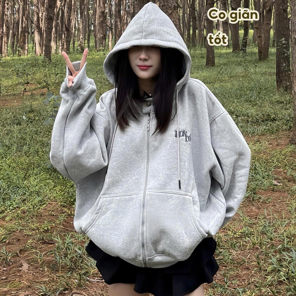 [ NỈ BÔNG KHÔNG XÙ ] Mon Studio – Áo Khoác Nỉ Hoodie Zip Boxy Tay Dơi ,Chống Nắng,Có Túi Trong ,Form Rộng Nam Nữ Unisex.