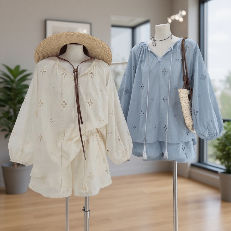 Set Bộ Nữ Samie chất đũi thô mềm mát không nhăn không xù, Bộ đồ nữ áo tay lửng quần short trẻ trung thời trang HEBE