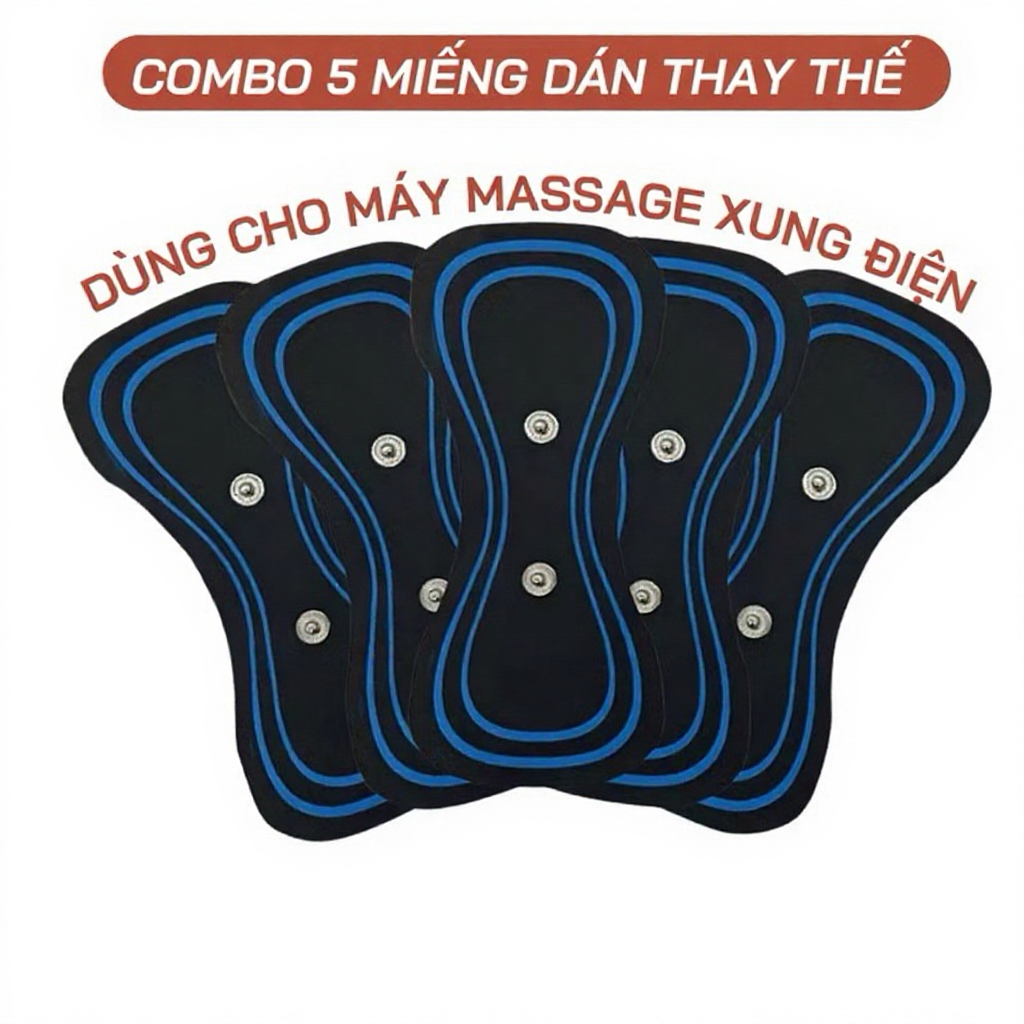 Combo 5 Miếng Dán Hình Bướm Màu Xanh Thay Thế Có Gel Dính Phù Hợp Mọi Máy Massage EMS Xung Điện
