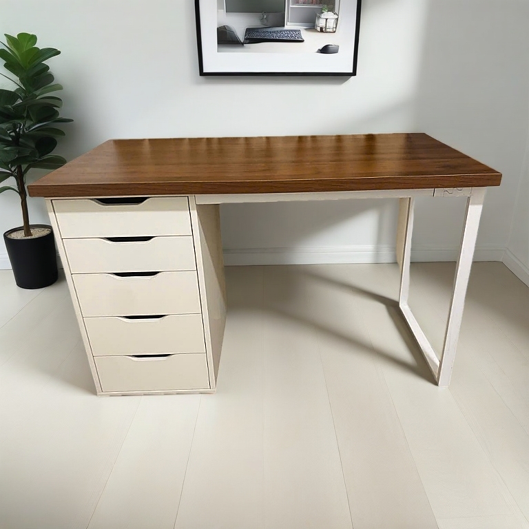 ( CỒNG KỀNH ĐI TỈNH) bàn ikea 5 ngăn kiểu gaming decor, kích thước 1m-1m6 gắn được arm chắc chắn không rung lắc