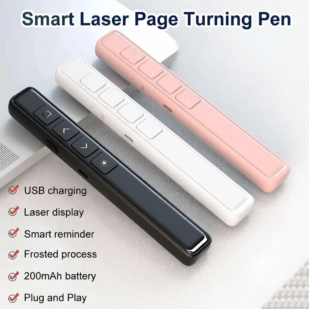 Bút trình chiếu không dây 2.4GHz – Clicker PowerPoint USB, điều khiển từ xa cho giảng dạy & thuyết t