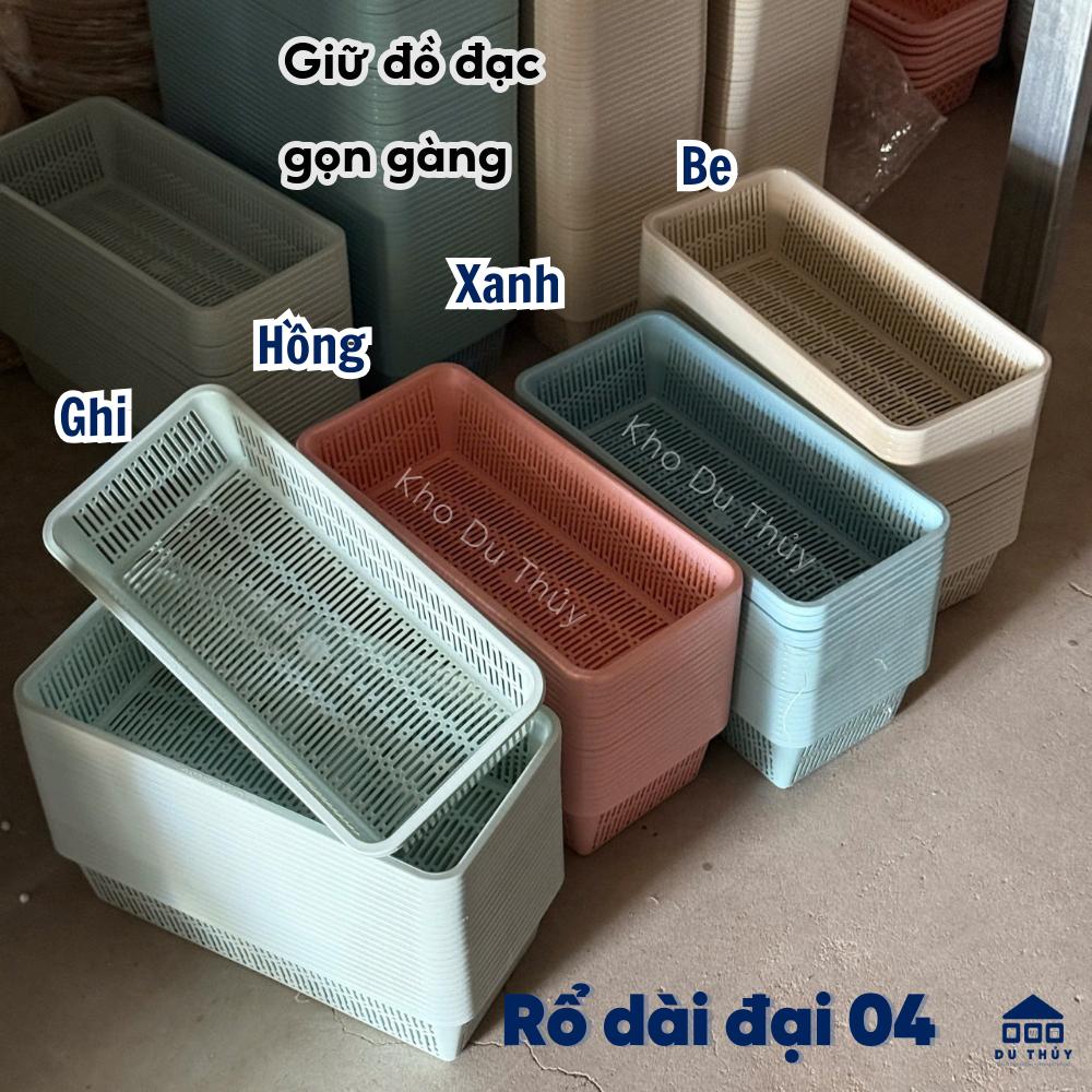 Rổ nhựa chữ nhật dài nhiều màu đựng bút viết, đựng vật dụng dài nhiều màu với 4 kích thước, nhựa pp