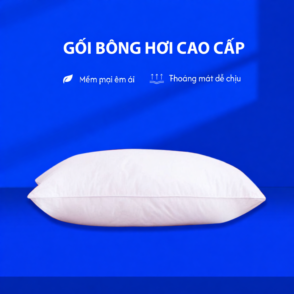 Ruột Gối Hơi Cao Cấp He thong NEM 50x70 Lõi Gối Đầu Bông Gòn Người Lớn Nằm Ngủ Chuẩn Khách Sạn 5 Sao