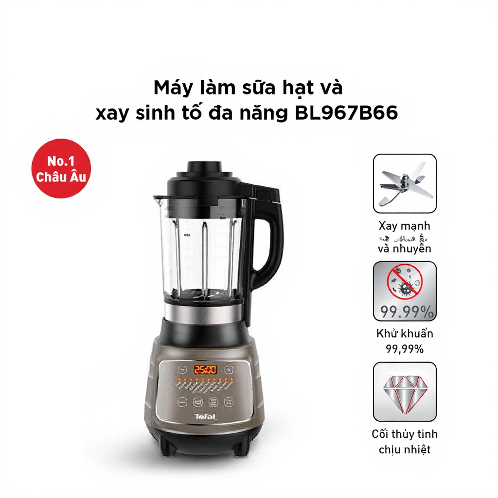 Máy làm sữa hạt, xay nấu đa năng Tefal - BL967B66 1300W