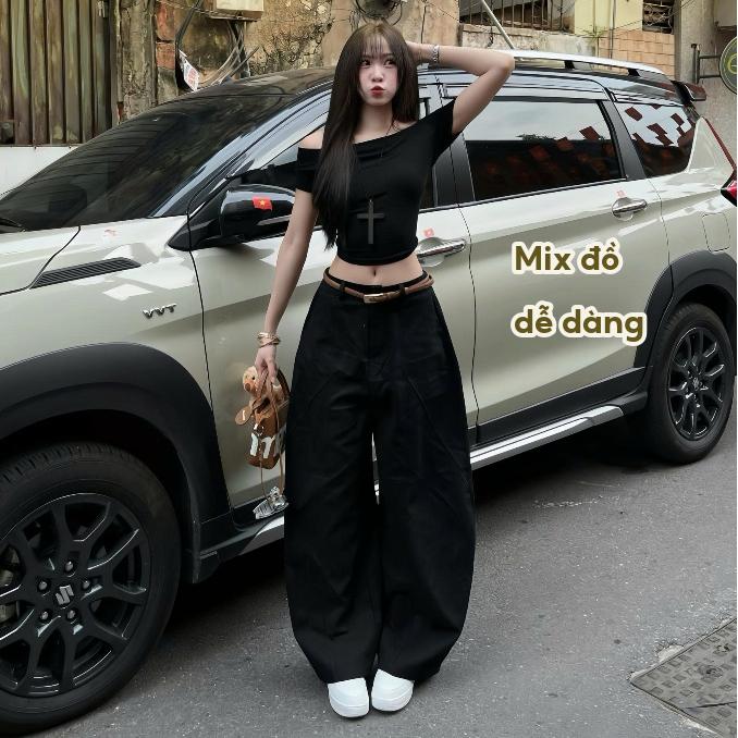 Quần Kaki Harem Unisex MINHU CLOTHES, Quần Kaki Dáng Rộng Lưng Thun Co Giãn [Q01]