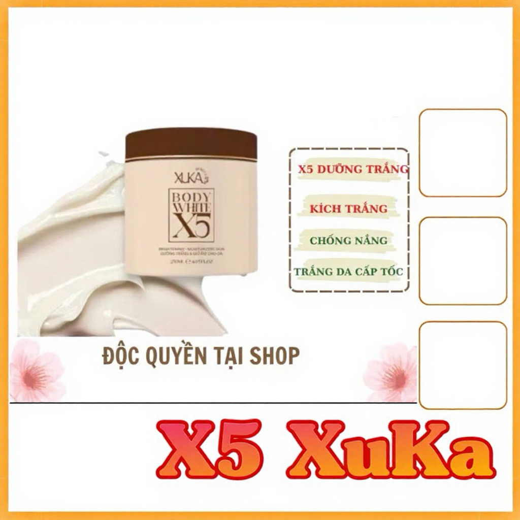 Kem Body Trắng Da XUKA X5 Trắng Nhanh Cấp Tốc Hộp 250g