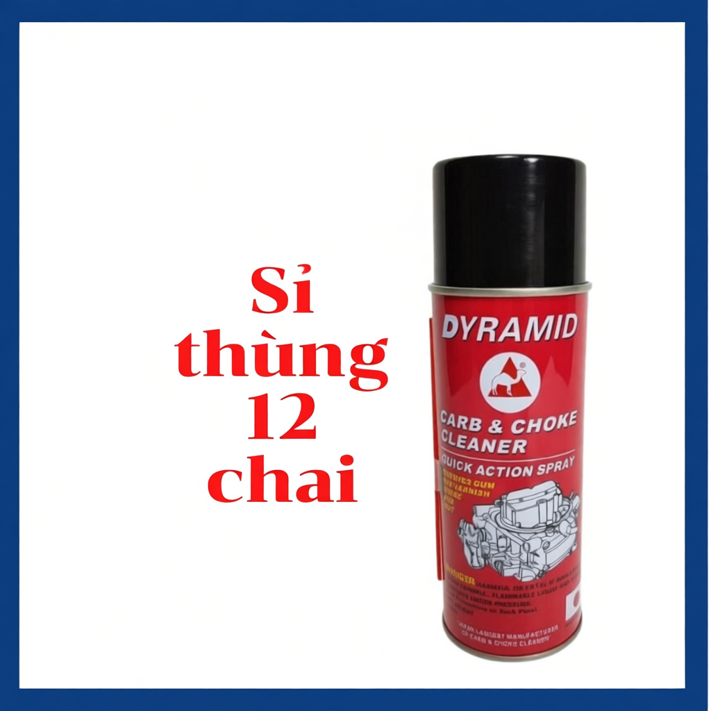 12 Chai Dyramid 450ml Xịt Chế Hòa Khí & Rửa Kim Phun