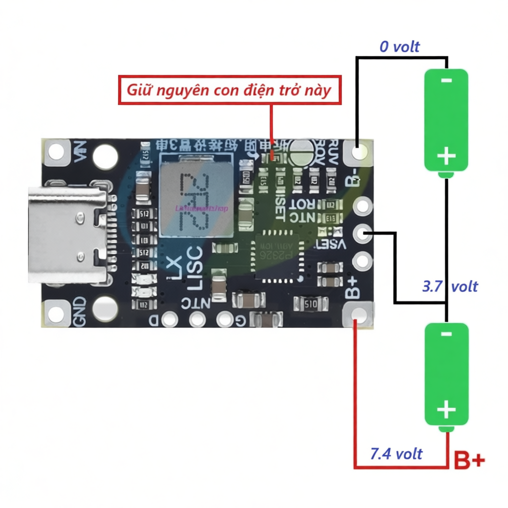 Module BMS Type-C Sạc Nhanh Pin Lithium Ion 3.7V (2S/3S)