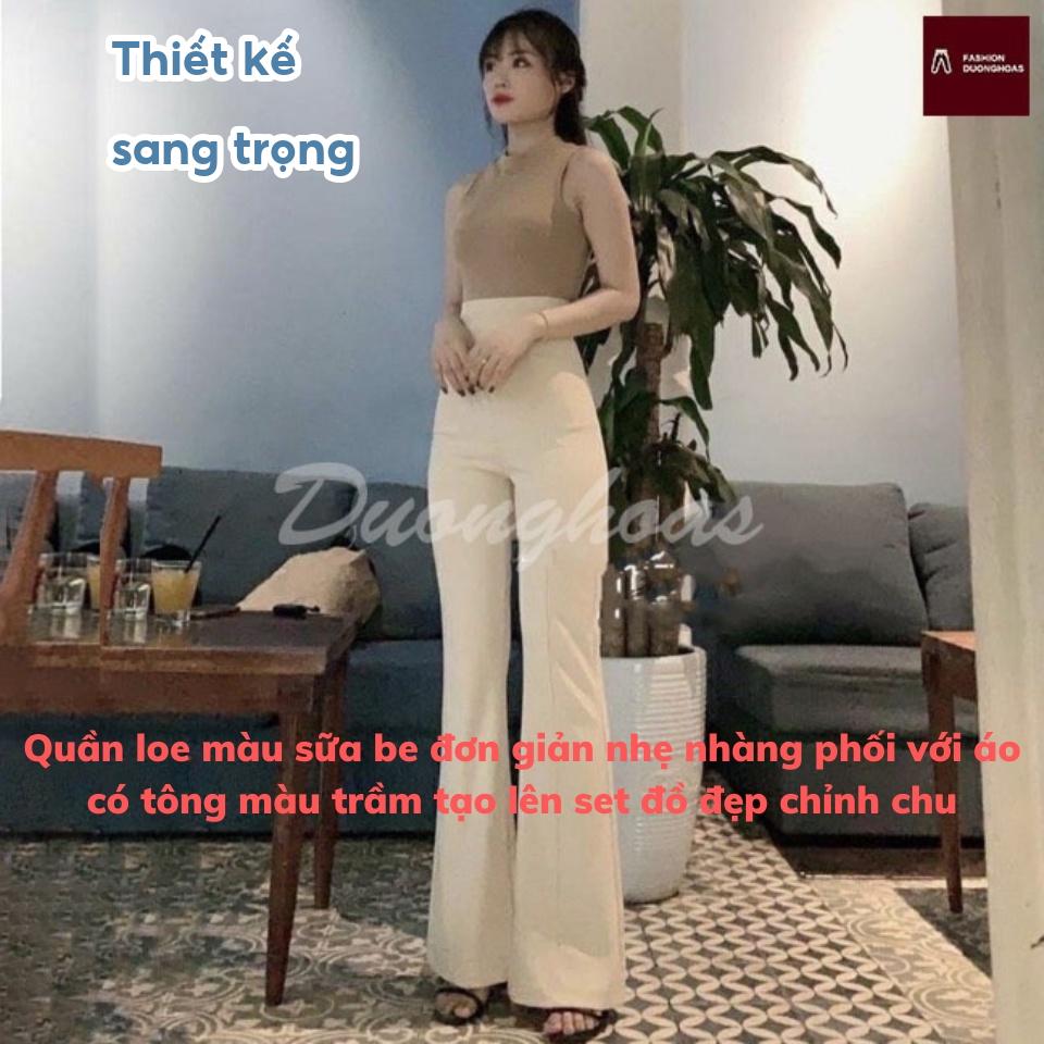Quần Cạp Cao Ống Loe Cao Cấp 2 Cúc Tôn Dáng Cực Sang Đẹp